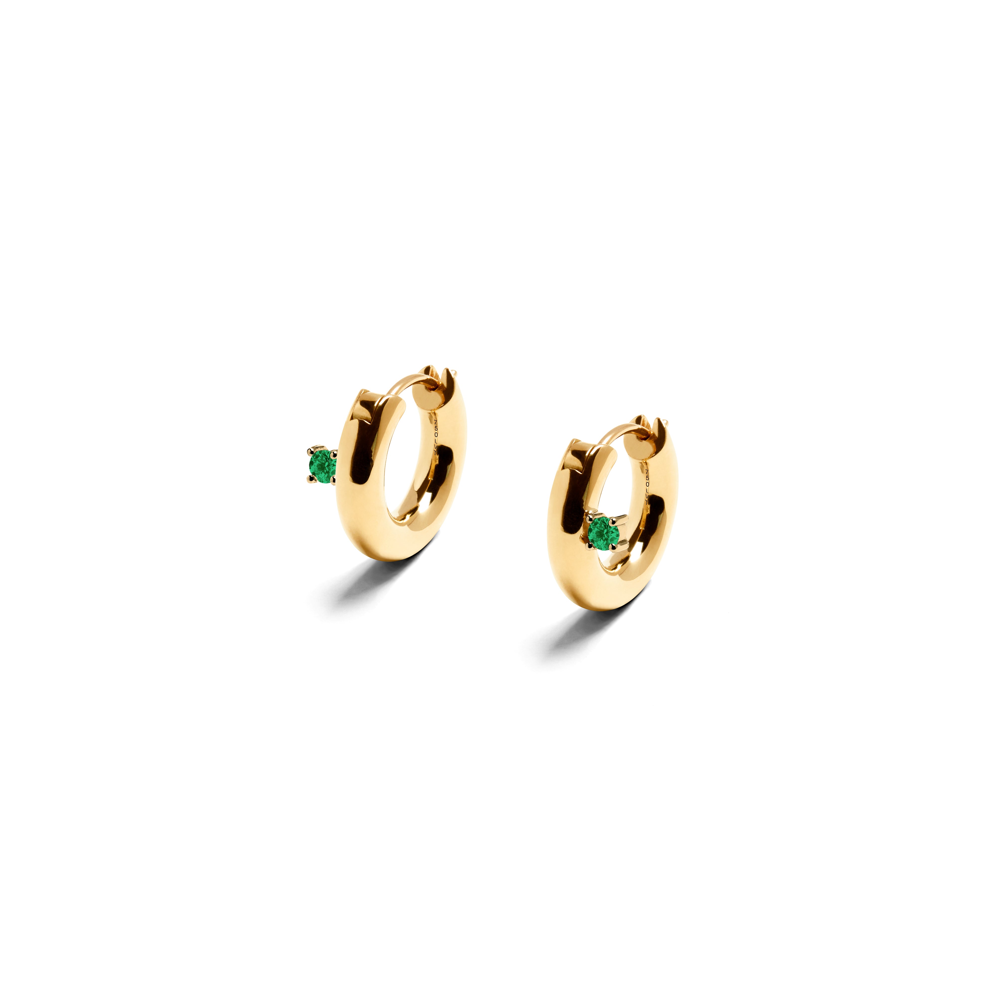 ROUND CREOLES EMERALD