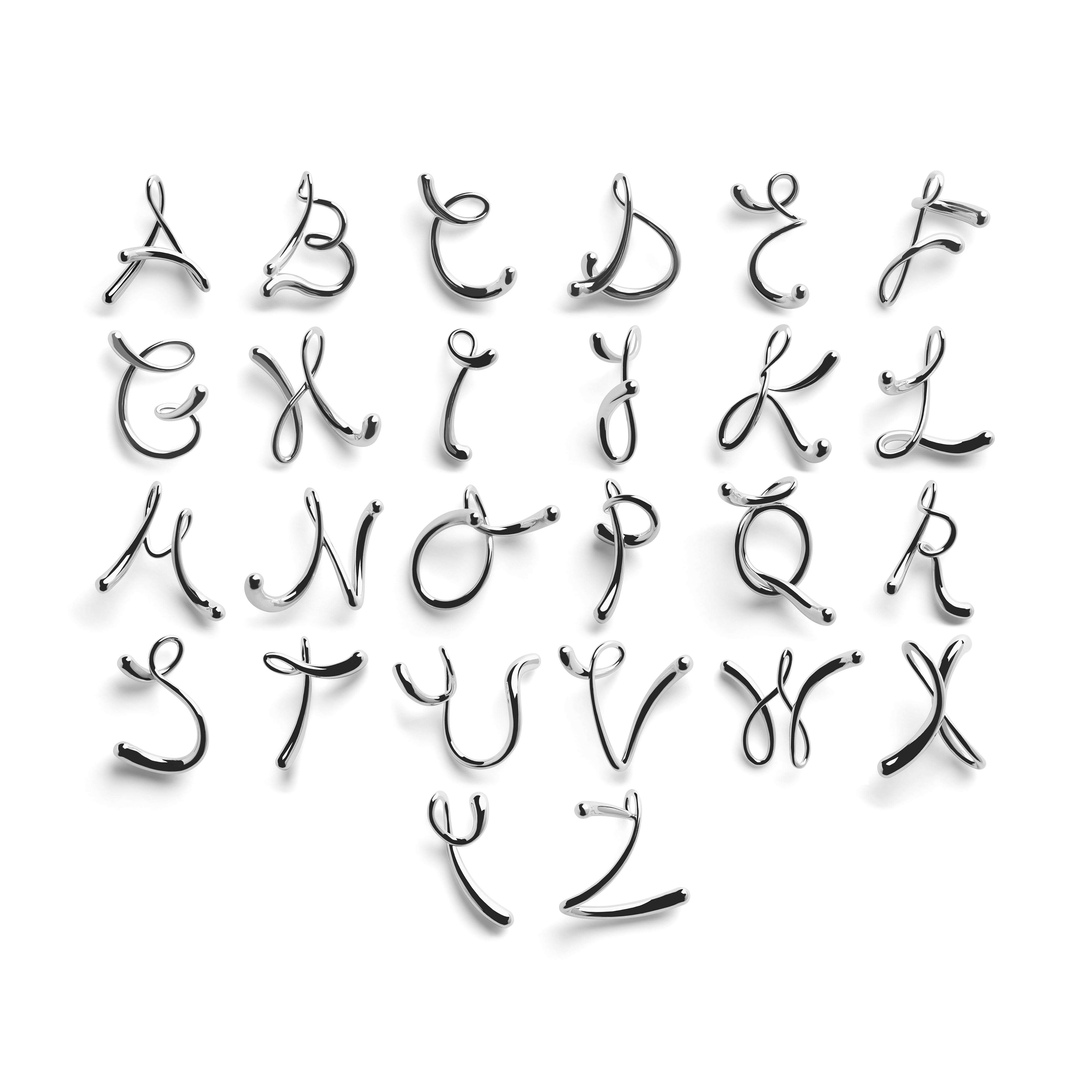 ROUND LETTER CHAIN - FUCHSIA PINK