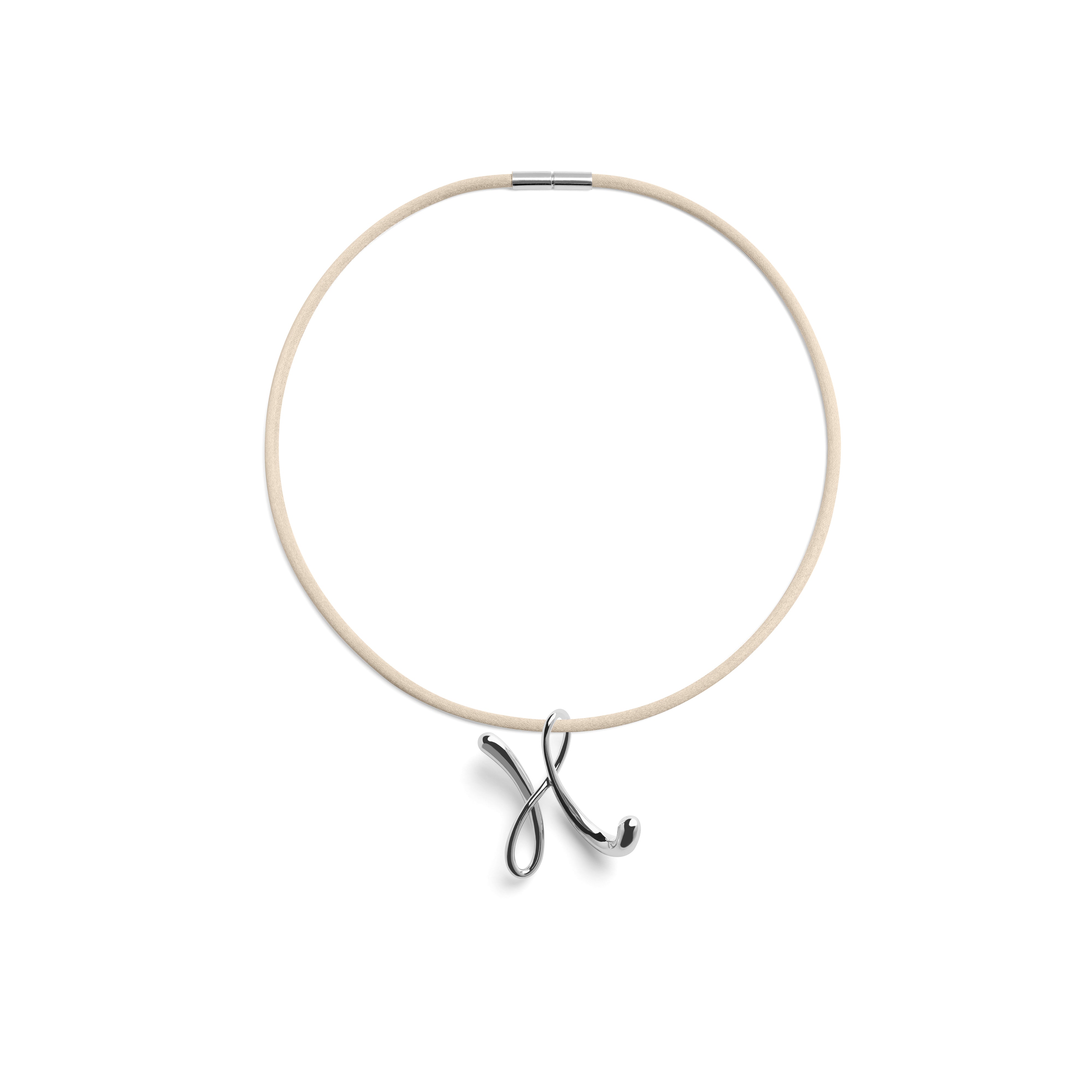 ROUND LETTER CHAIN - BEIGE