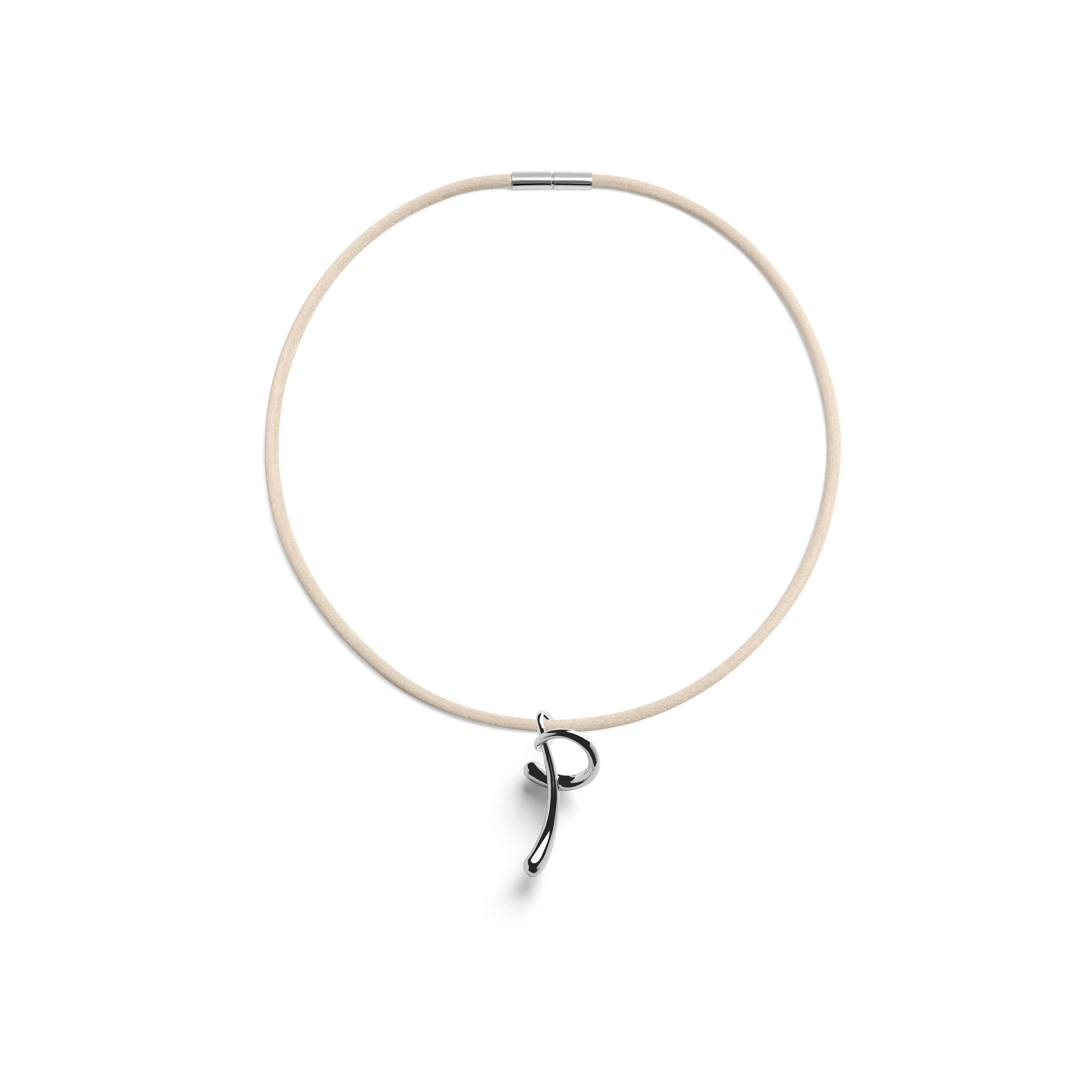 ROUND LETTER CHAIN - BEIGE