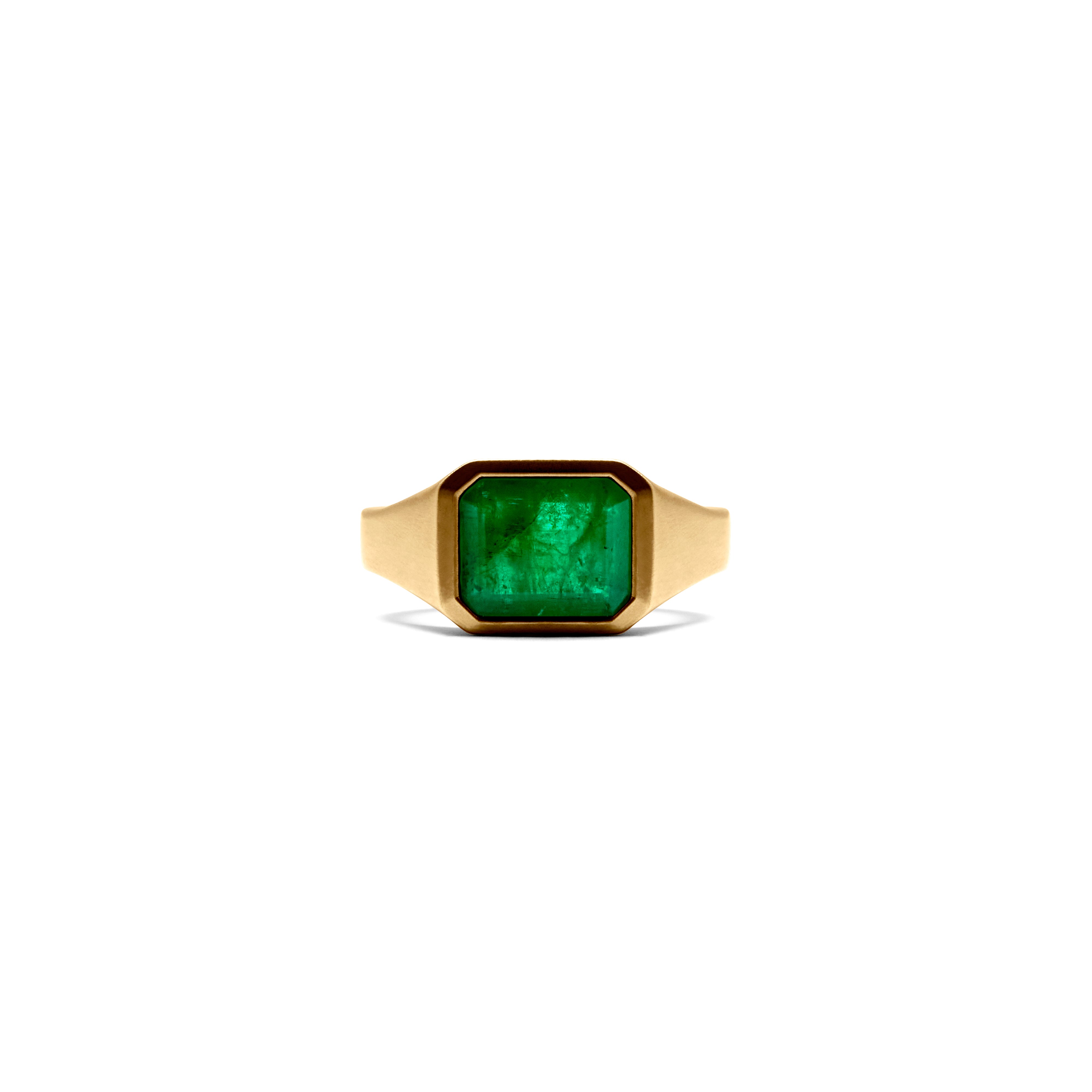 EMERALD SIGNET SLIM RING