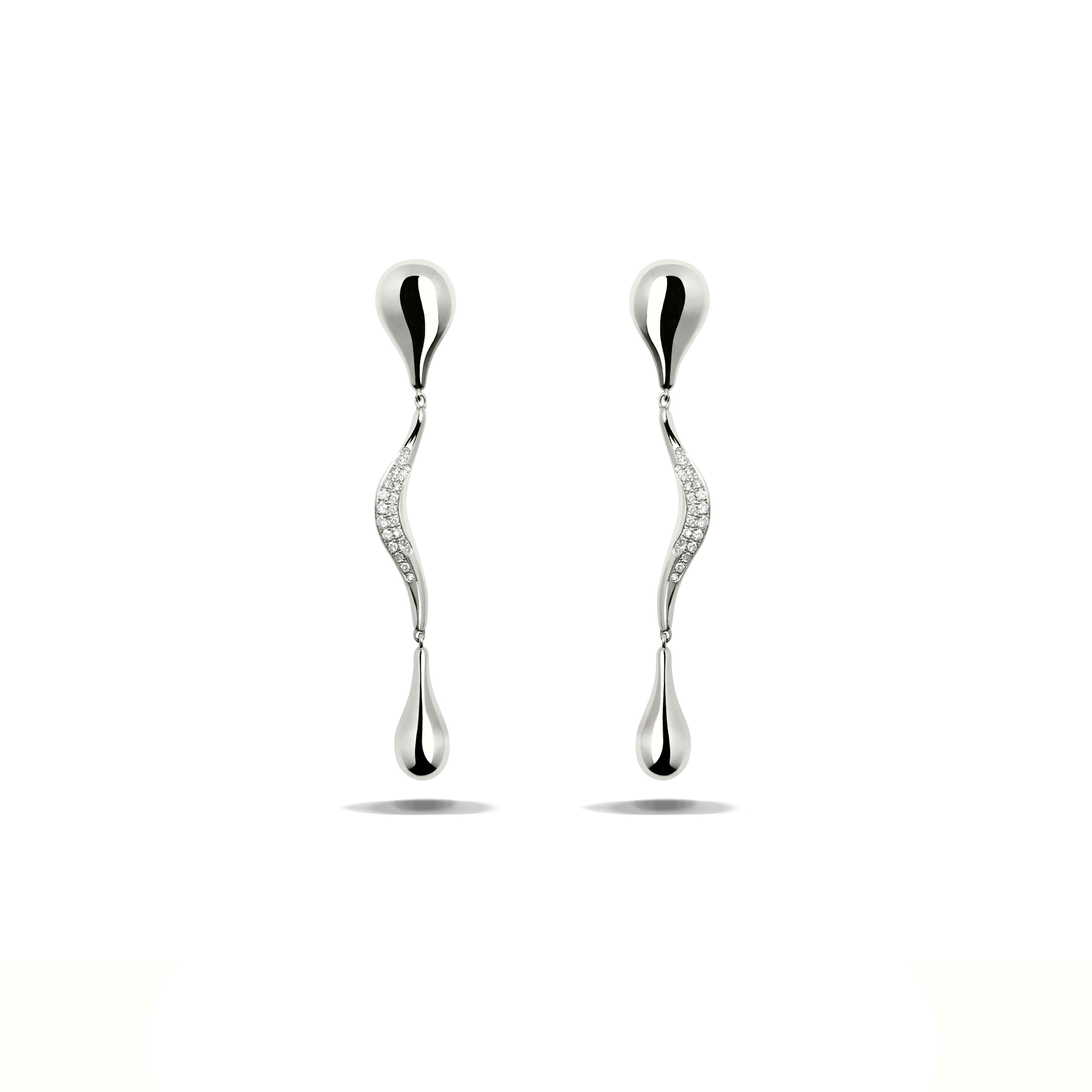 SILVER DIAMONDS DROPS EARRINGS