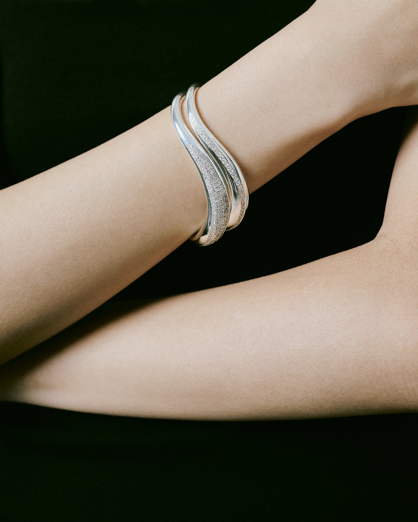 STACK SILVER DIAMONDS BRACELETS