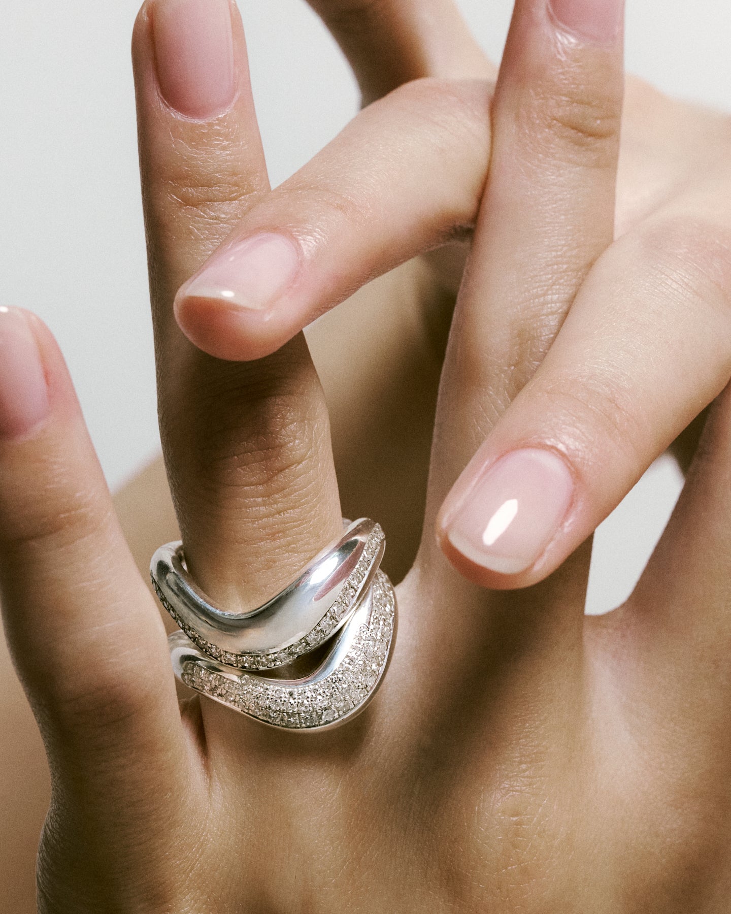 STACK SILVER PAVÉ DIAMONDS RINGS