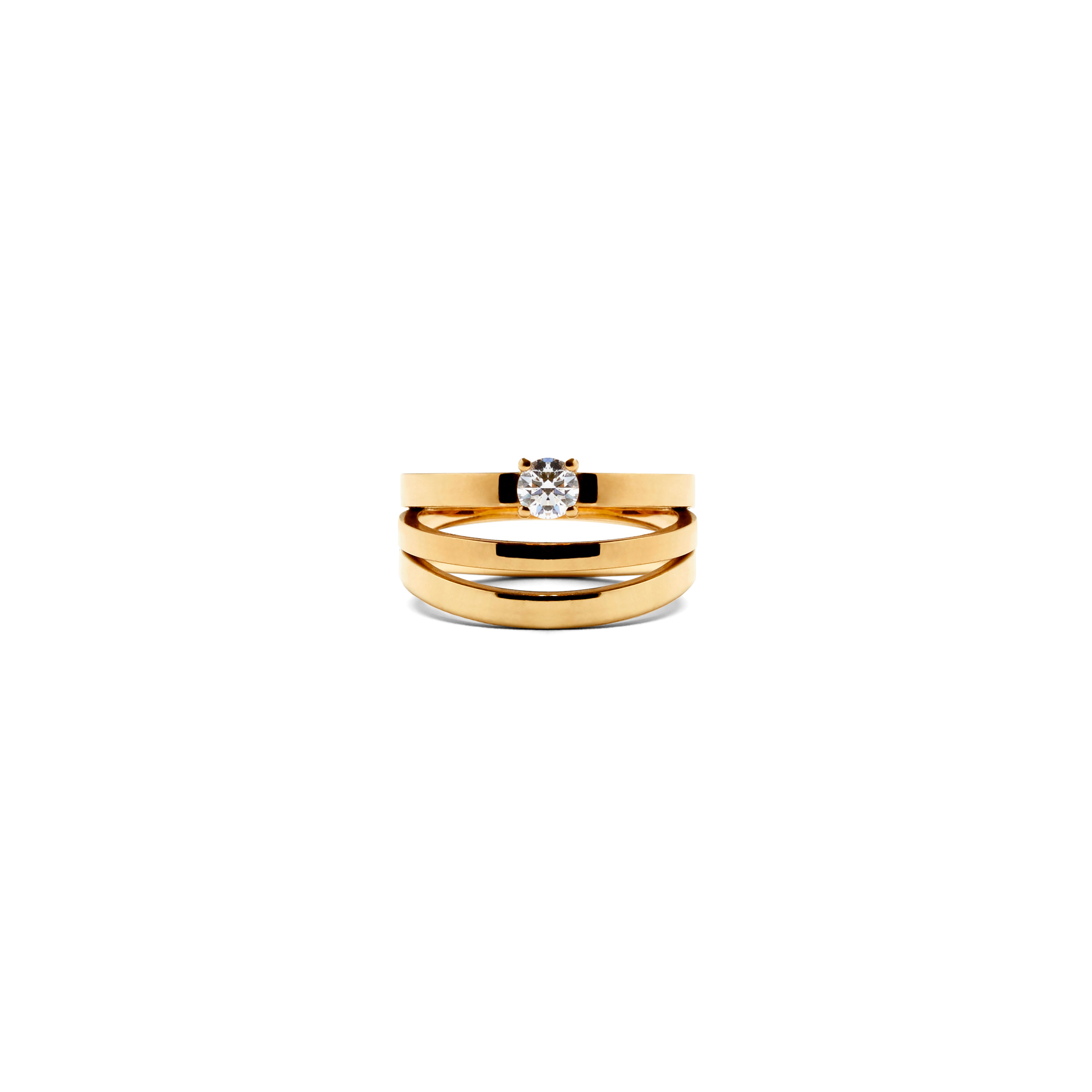 RING STACK PETITE SYNERGY DIAMOND X CRESCENT RING