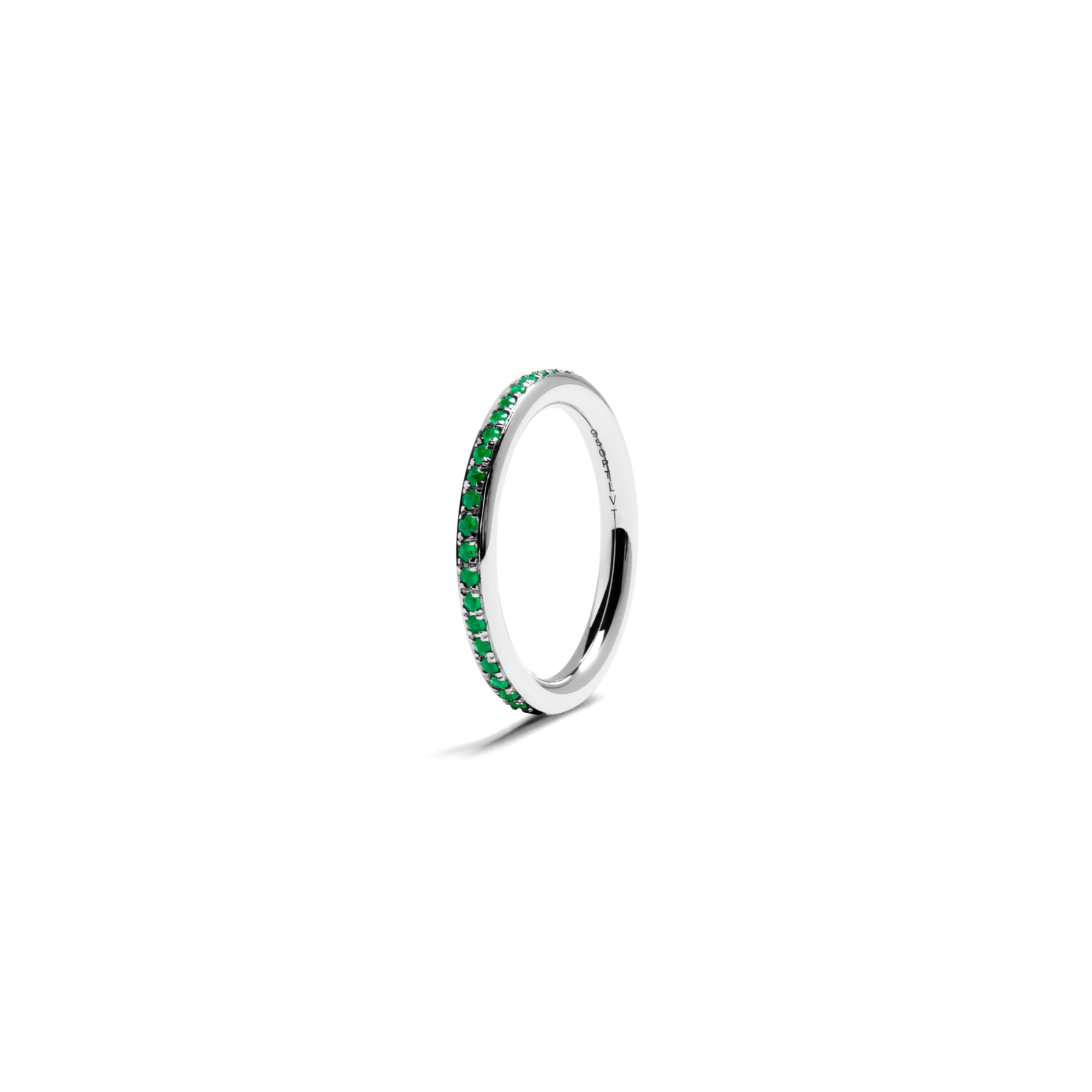 ROUND RING TWO EMERALDS