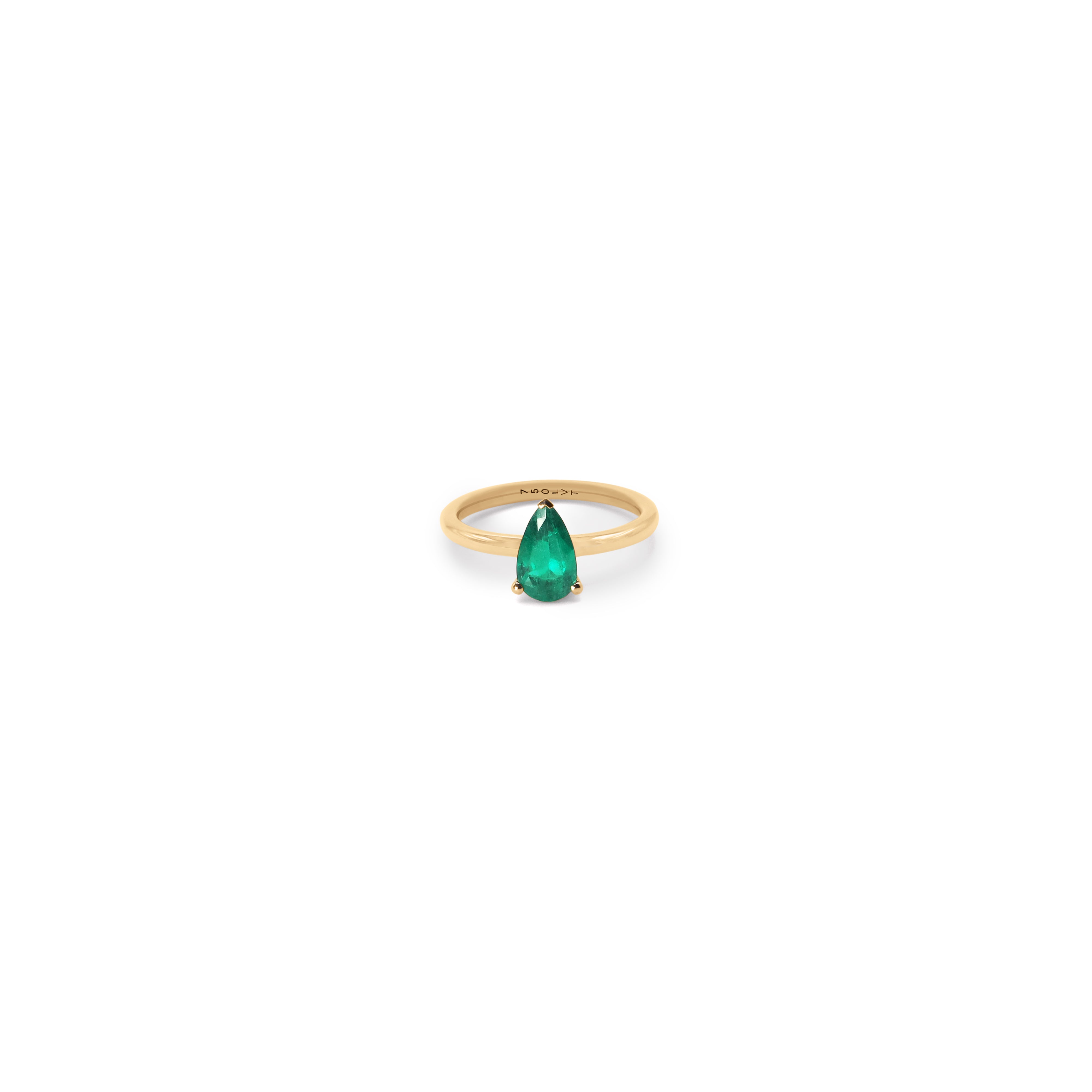 Round Ring Two Pear Emerald
