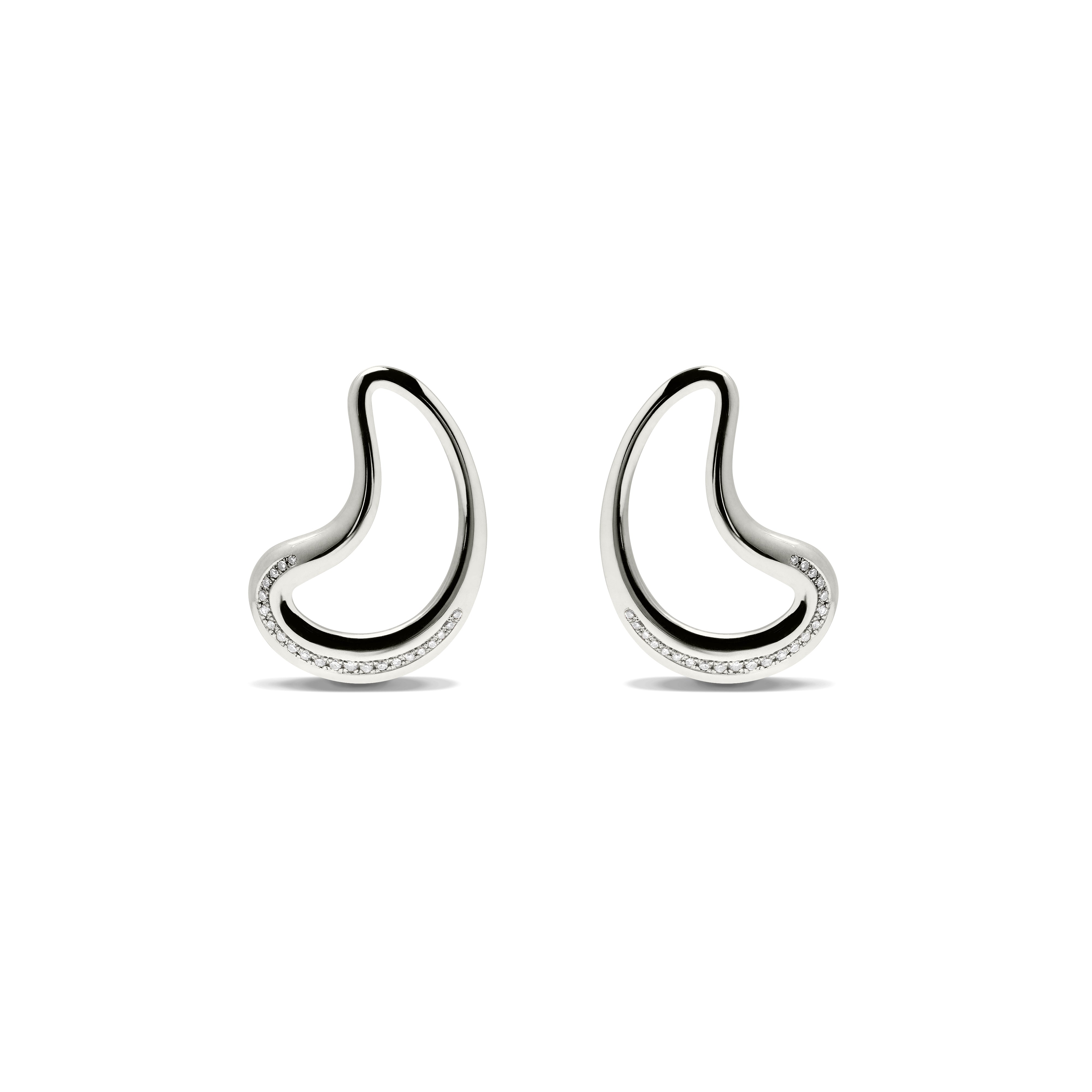 SILVER DIAMONDS MOON EARRINGS